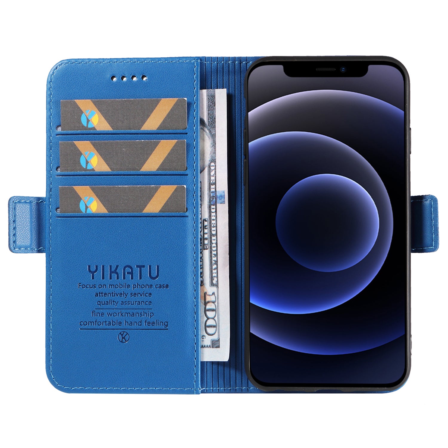 Kryt na peněženku YIKATU YK-003 pro iPhone 12 mini 5,4palcový magnetický Folio Flip PU kožený stojánek na telefon Kryt na peněženku YIKATU YK-003 pro iPhone 12 mini 5,4palcový magnetický Folio Flip PU kožený stojánek na telefon